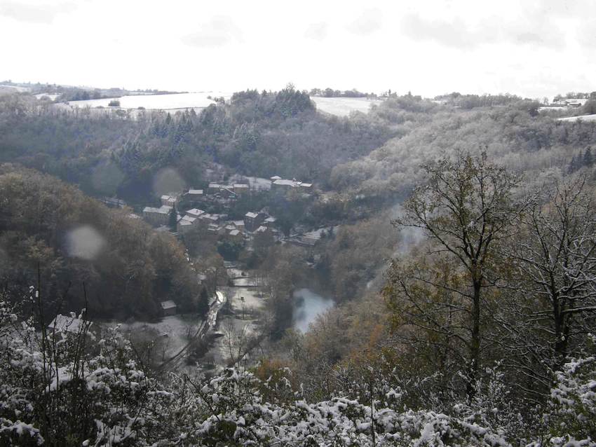 Pont de Cirou sous la neige